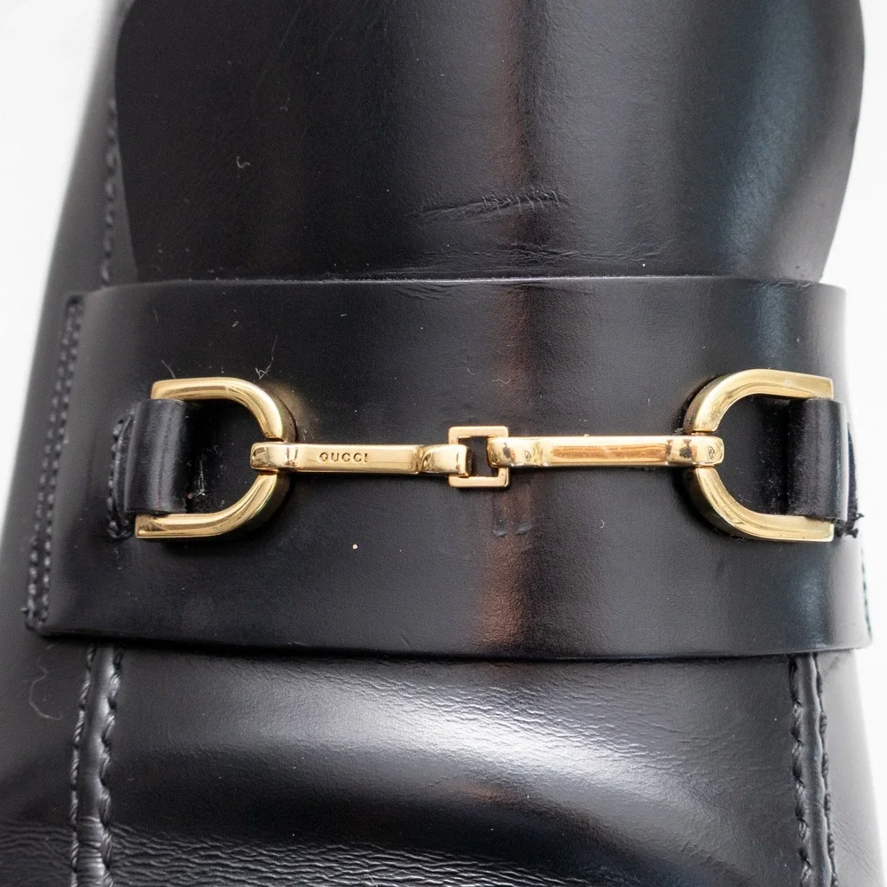 Gucci Tom Ford Era Horsebit Loafers Black Leather Dress Shoes 12.5D Italy Men's